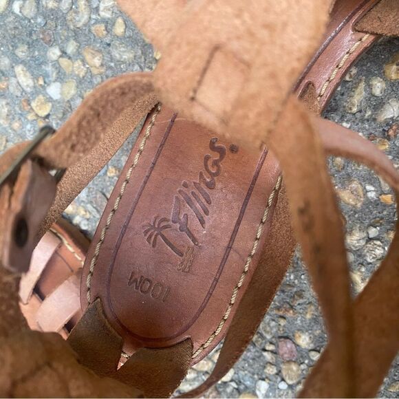Vintage Flings gladiator ankle strap flats sandals 10 M - Picture 7 of 8